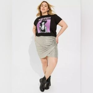 Torrid Mini Foil Knit Tulip Skirt Size 1